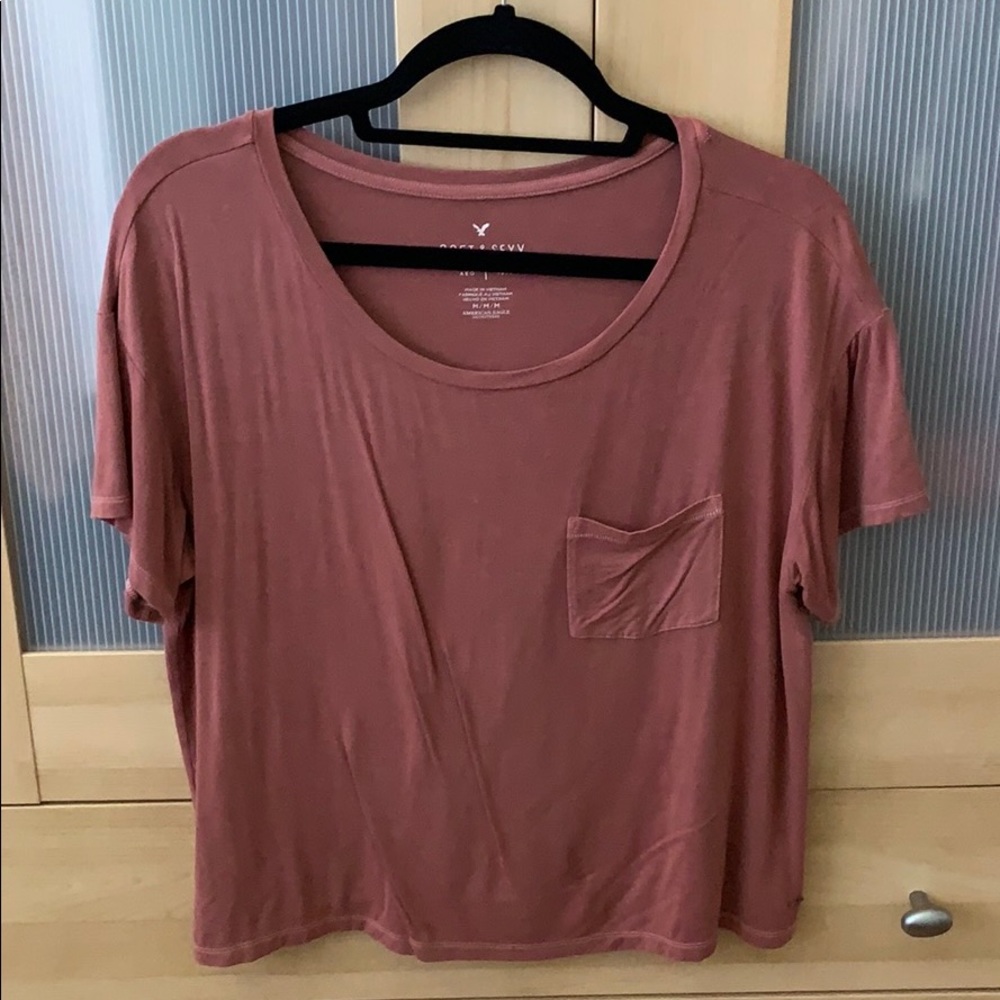 M American Eagle T Shirt Dusty Rose 💗